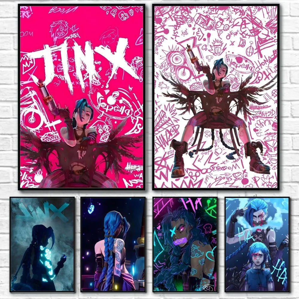 Cartoon Anime Game Arcane J-Jinx Main Art Poster Sticky Wall Art Printing Waterproof Home Living Bed Room Bar Aesthetic Decor Cartoon Anime Game Arcane J-Jinx Main Art Poster Sticky Wall Art Printing Waterproof Home Living Bed Room Bar Aesthetic Decor